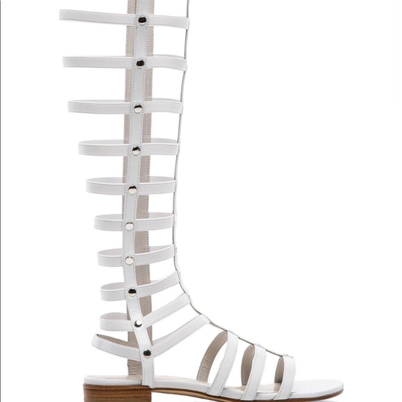 tall white gladiator sandals